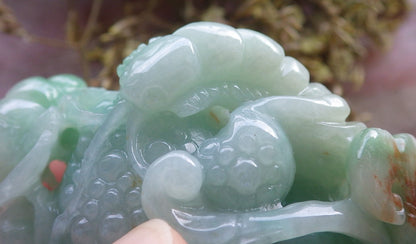 Certified Green Burma 100% Natural A Jade jadeite Display Frog centipede scorpion snake 五毒 601989  TN