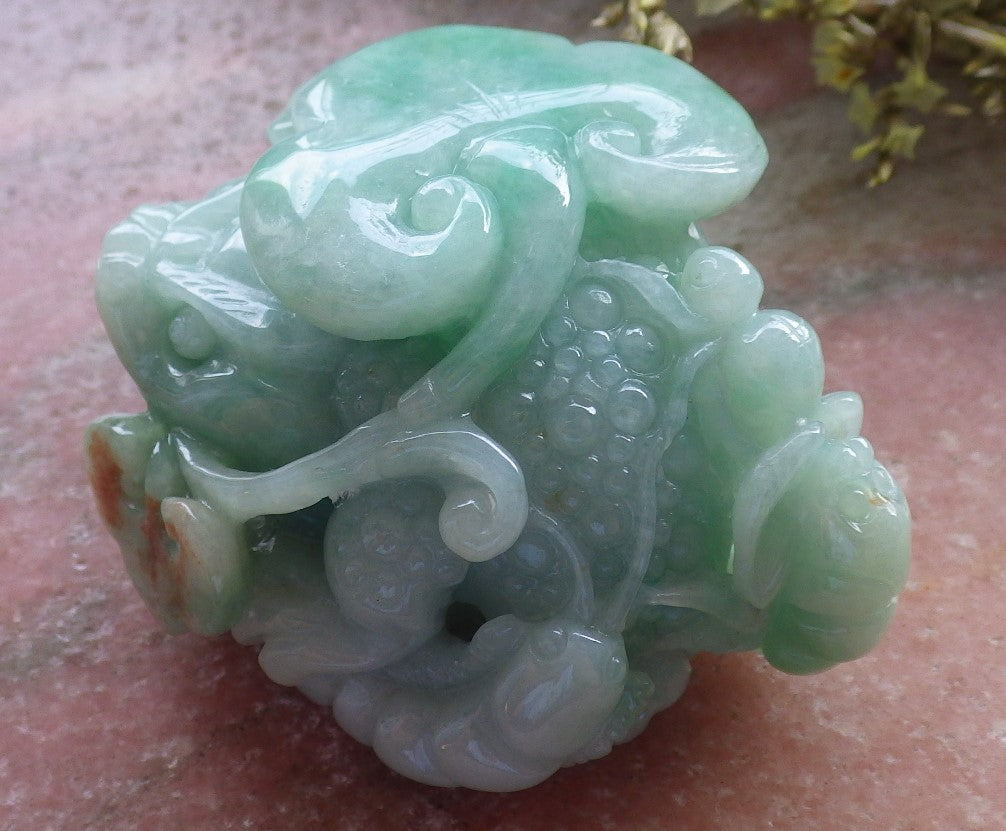 Certified Green Burma 100% Natural A Jade jadeite Display Frog centipede scorpion snake 五毒 601989  TN