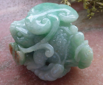 Certified Green Burma 100% Natural A Jade jadeite Display Frog centipede scorpion snake 五毒 601989  TN