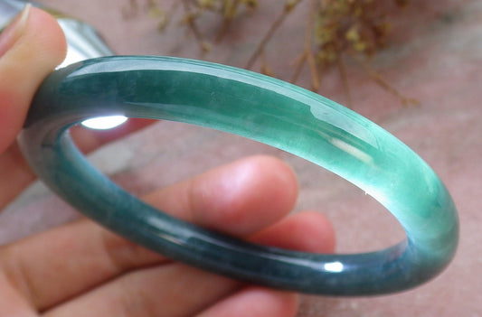Certified Green Burma 100% Natural A JADE Jadeite Circle Bangle Bracelet 57 mm 手镯 630658 TN