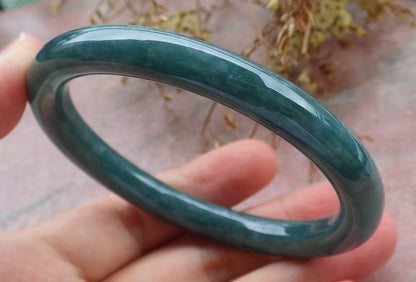 Certified Green Burma 100% Natural A JADE Jadeite Circle Bangle Bracelet 57 mm 手镯 630658 TN