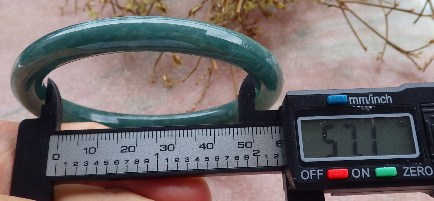 Certified Icy Green Burma 100% Natural A JADE Jadeite Circle Bangle Bracelet 57 mm 手镯 630648 TN