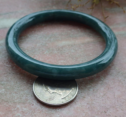 Certified Icy Green Burma 100% Natural A JADE Jadeite Circle Bangle Bracelet 57 mm 手镯 630648 TN