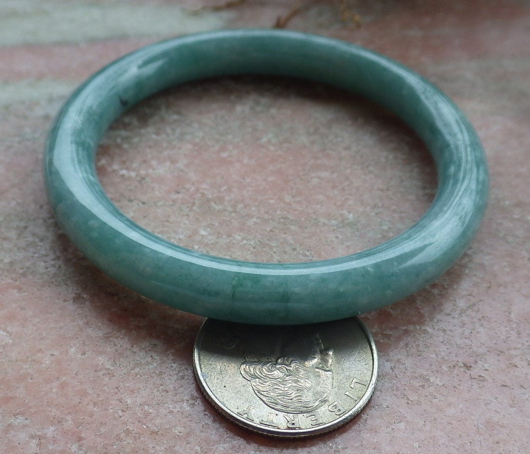 Certified Icy Green Burma 100% Natural A JADE Jadeite Circle Bangle Bracelet 54 mm 手镯 630677 TN