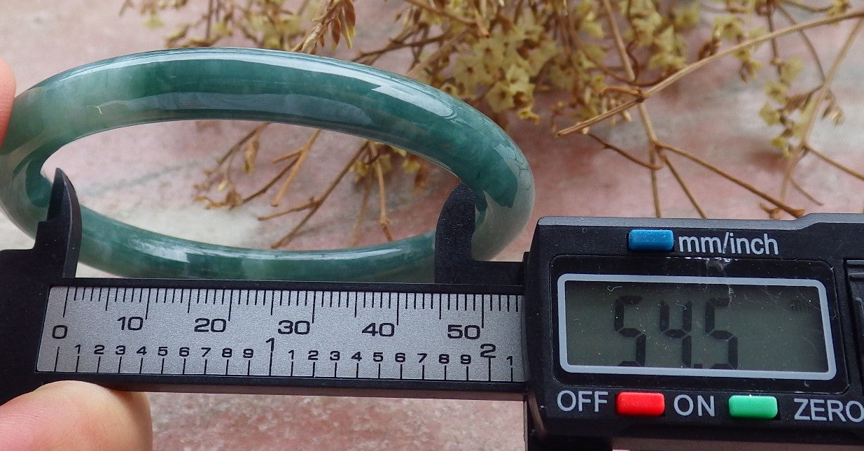 Certified Icy Green Burma 100% Natural A JADE Jadeite Circle Bangle Bracelet 55 mm 手镯 630687 TN