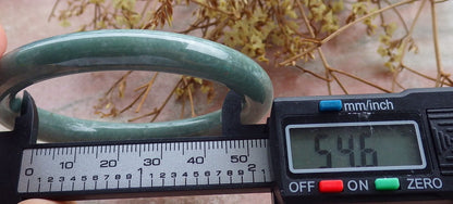 Certified Icy Green Burma 100% Natural A JADE Jadeite Circle Bangle Bracelet 55 mm 手镯 630687 TN
