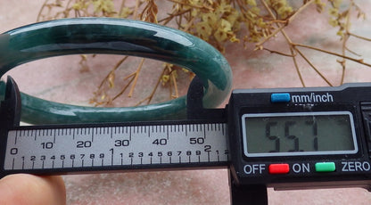 Certified Icy Green Burma 100% Natural A JADE Jadeite Circle Bangle Bracelet 56 mm 手镯 630706 TN