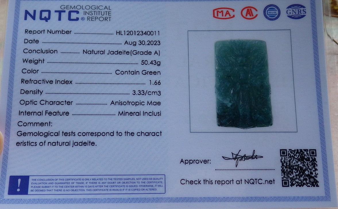 Certified Icy Green Burma 100% Natural A Jade jadeite Pendant Shakyamuni Buddha God 9 Dragon Necklace 释迦牟尼 630742 TN