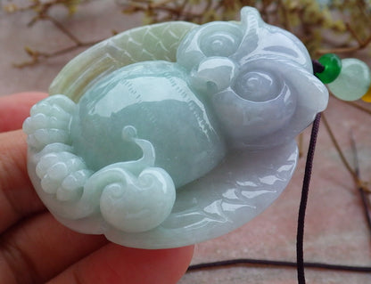 Atestita Verda Pala Lavenda Birmo 100% Natura A Jadejadeito Pendanta Strigo Ruyi Monera Koliero 猫头鹰 630886 TN