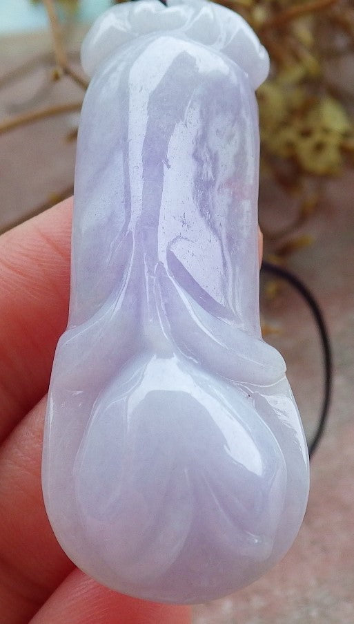 Certified Lavender Burma 100% Natural A Jade jadeite pendant Rose Flower Necklace 花开富贵 630948 TN