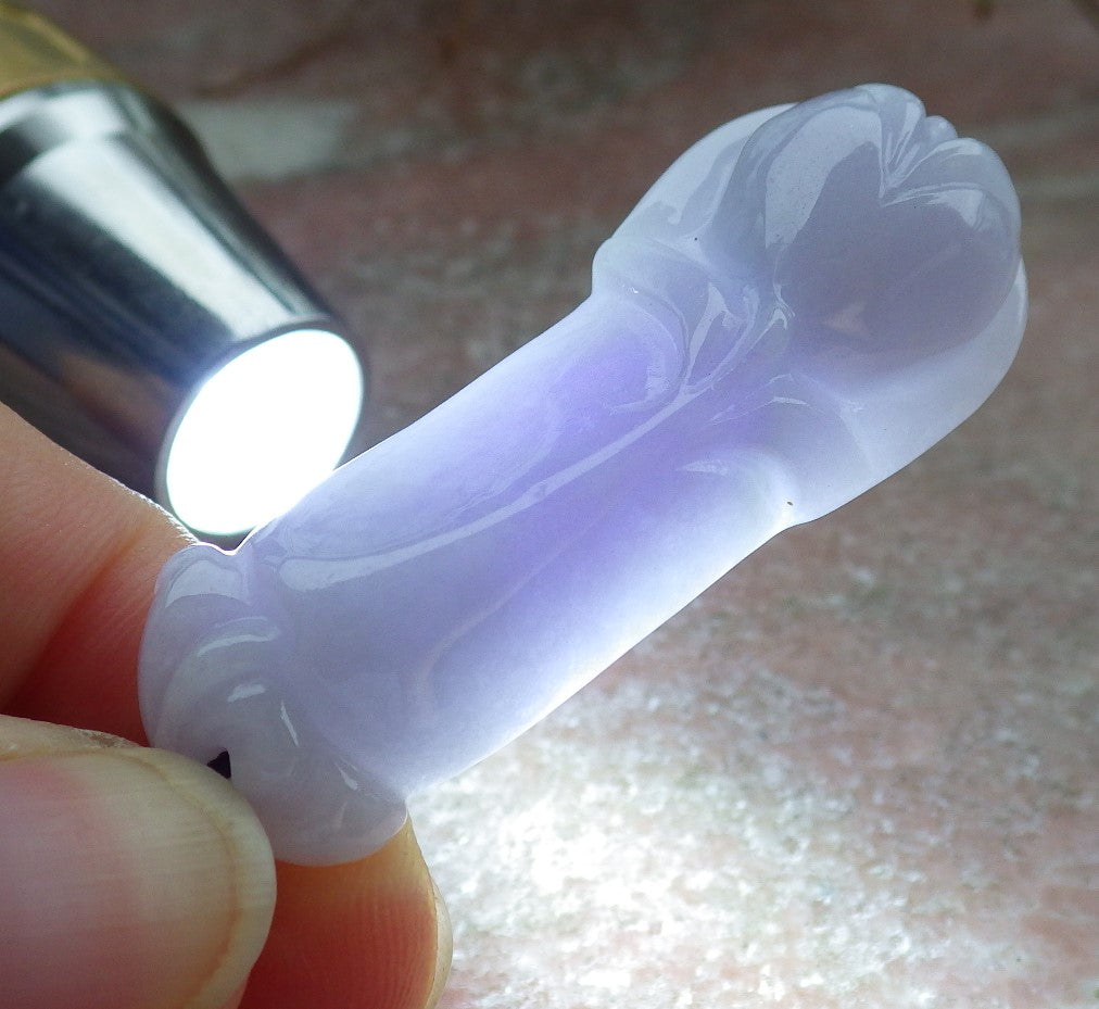 Certified Lavender Burma 100% Natural A Jade jadeite pendant Rose Flower Necklace 花开富贵 630948 TN