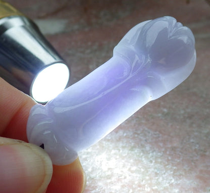 Certified Lavender Burma 100% Natural A Jade jadeite pendant Rose Flower Necklace 花开富贵 630948 TN
