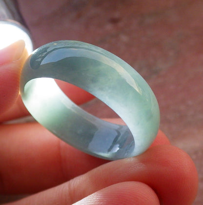 Certified Green Burma 100% Natural A JADE Jadeite Circle RING USA. 11.75 戒指 631008 TN