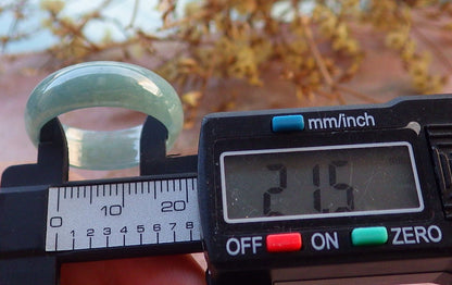 Certified Icy Green Burma 100% Natural A JADE Jadeite Circle RING USA.11.75 戒指 631016 TN
