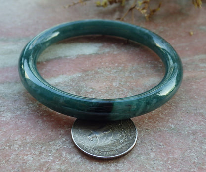 Certified Icy Green Burma 100% Natural A JADE Jadeite Circle Bangle Bracelet 57 mm 手镯 631041 TN