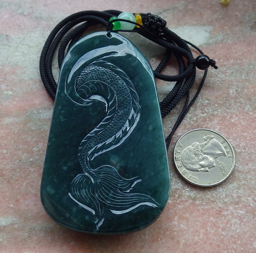 Atestita Glacia Verda Birmo 100% Natura A Jadejadeita pendanta Guan Gong Dio Drako-Ĉevalo-Koliero 关公 631199 TN