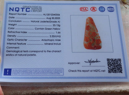 Certified Red Burma 100% Natural A Jade jadeite Pendant Phoenix Bird Flower Necklace 鸟语花香 631209 TN