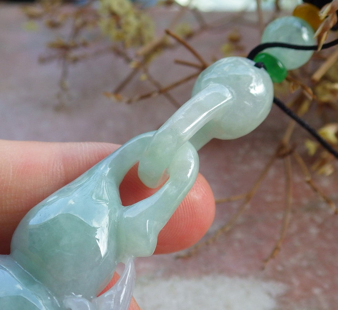 Atestita Verda Pala Lavenda Birmo 100% Natura A Jado-jadeito Pendanta Birdo Fenikso-Kurbo W Ringo 631290 TN