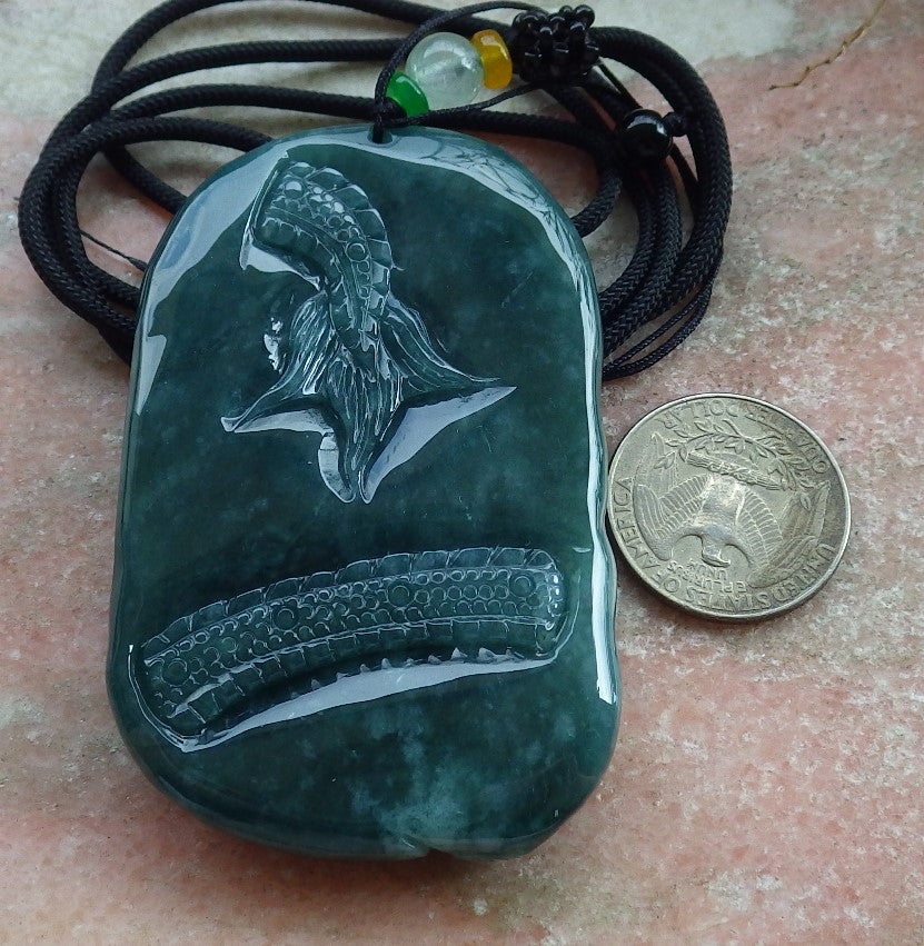 Atestita Glacia Verda Birmo 100% Natura A Jadejadeita Penda Drako-Koliero 生意兴隆 631375 TN