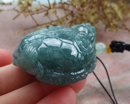 Atestita Glacia Verda Birmo 100% Natura A Jadejadeito Pendanta Drako Testudo Mona Monero-Koliero 龙龟 631462 TN