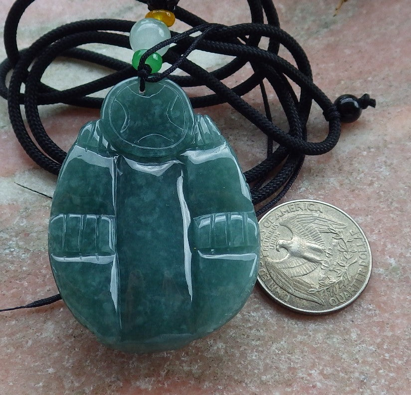 Atestita Glacia Verda Birmo 100% Natura A Jadejadeito Pendanta Drako Testudo Mona Monero-Koliero 龙龟 631462 TN