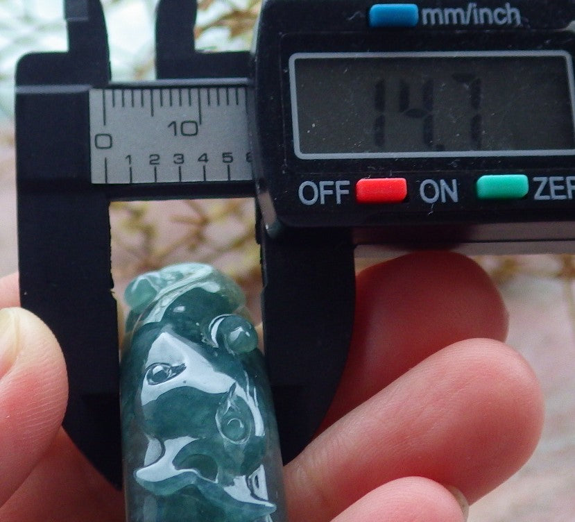 Certified Icy Green Burma 100% Natural A JADE Jadeite Dragon Phoenix Longevity Bangle Bracelet 62 mm 手镯 631591 TN