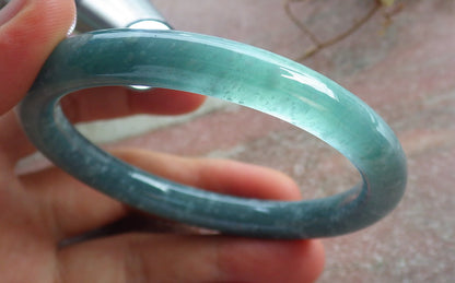 Certified Green Burma 100% Natural A JADE Jadeite Circle Bangle Bracelet 56 mm 手镯 634522  TN