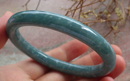 Certified Green Burma 100% Natural A JADE Jadeite Circle Bangle Bracelet 56 mm 手镯 634522  TN