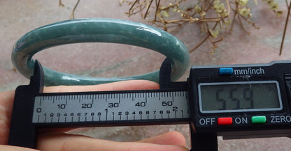 Certified Green Burma 100% Natural A JADE Jadeite Circle Bangle Bracelet 56 mm 手镯 634522  TN