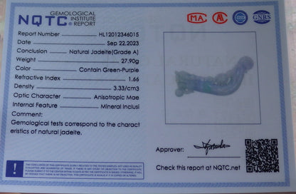 Certified Green Pale Lavender Burma 100% Natural A Jade jadeite Pendant Dragon Coin Bead Necklace 生意兴隆 634538  TN