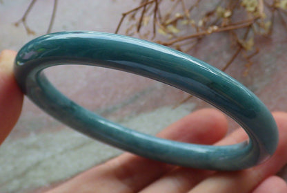 Certified Icy Green Burma 100% Natural A JADE Jadeite Circle Bangle Bracelet 58 mm 手镯 634556  TN