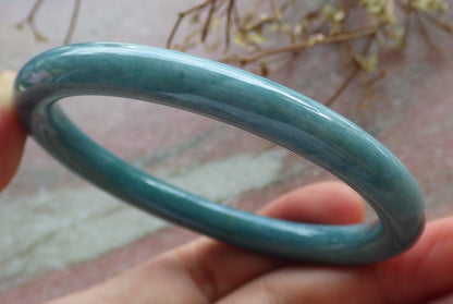 Certified Icy Green Burma 100% Natural A JADE Jadeite Circle Bangle Bracelet 58 mm 手镯 634556  TN
