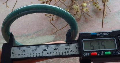 Certified Icy Green Burma 100% Natural A JADE Jadeite Circle Bangle Bracelet 58 mm 手镯 634556  TN