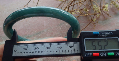 Certified Icy Green Burma 100% Natural A JADE Jadeite Circle Bangle Bracelet 55 mm 手镯 634564  TN