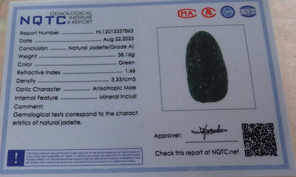 Certified Icy Green Burma 100% Natural A Jade jadeite Pendant Dragon Bead Necklace 生意兴隆 634587  TN