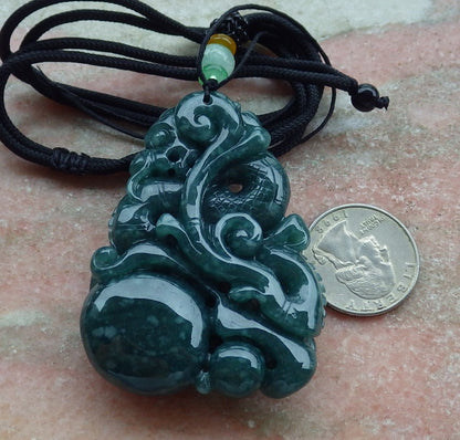 Atestita Glacia Verda Birmo 100% Natura A Jadejadeito Penda Drako-Perlo-Koliero 生意兴隆 634827 TN