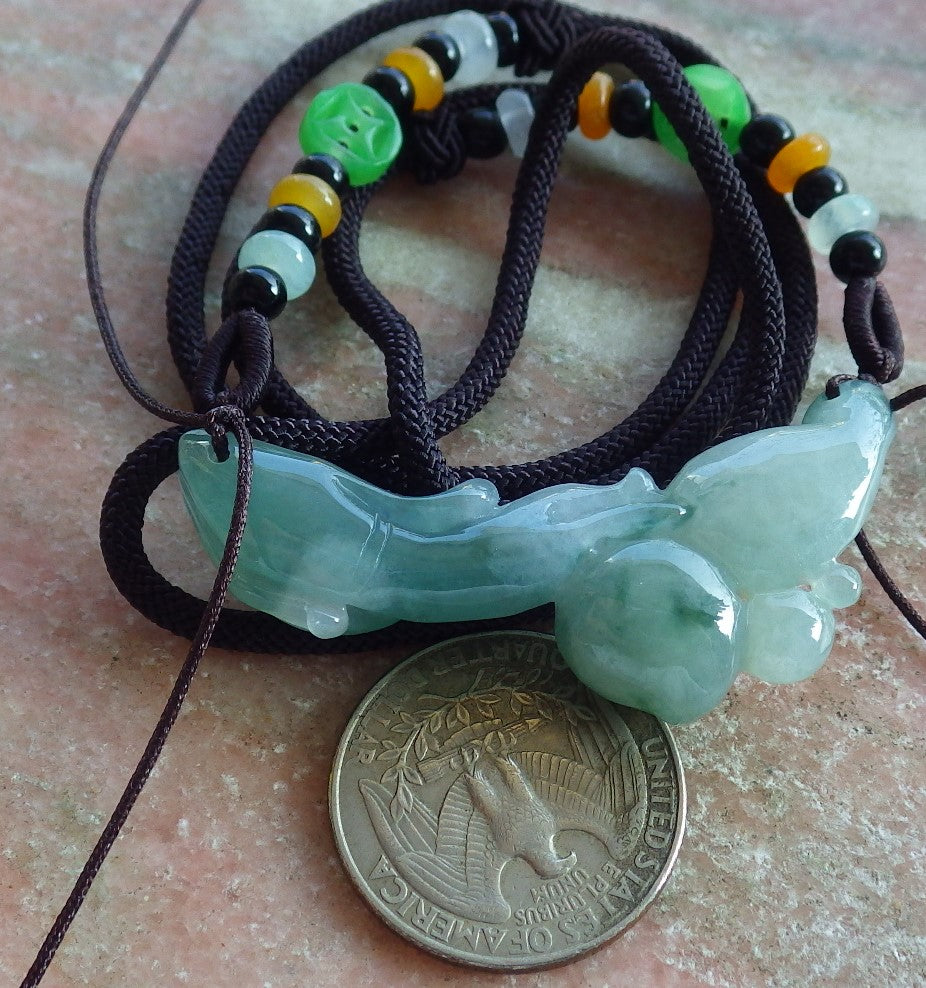 Atestita Glacia Verda Birmo 100% Natura A Jadejadeito pendanta Fenikso Birdo-Persika Koliero 637074 TN