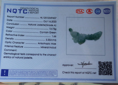 Atestita Glacia Verda Birmo 100% Natura A Jadejadeito pendanta Fenikso Birdo-Persika Koliero 637074 TN