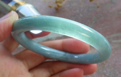 Certified Green Burma 100% Natural A JADE Jadeite Circle Bangle Bracelet 53 mm 手镯 637107  TN