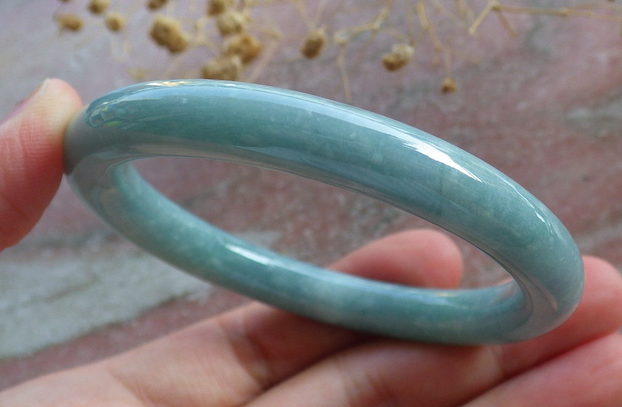 Certified Green Burma 100% Natural A JADE Jadeite Circle Bangle Bracelet 53 mm 手镯 637107  TN
