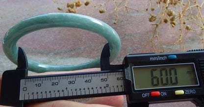 Certified Green Burma 100% Natural A JADE Jadeite Circle Bangle Bracelet 60 mm 手镯 637117  TN