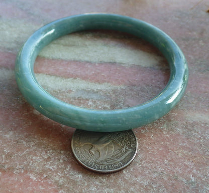 Certified Green Burma 100% Natural A JADE Jadeite Circle Bangle Bracelet 60 mm 手镯 637117  TN