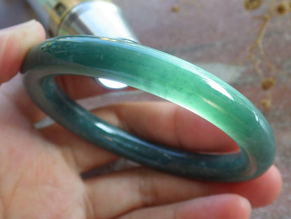 Certified Green Burma 100% Natural A JADE Jadeite Circle Bangle Bracelet 51 mm 手镯 637145  TN