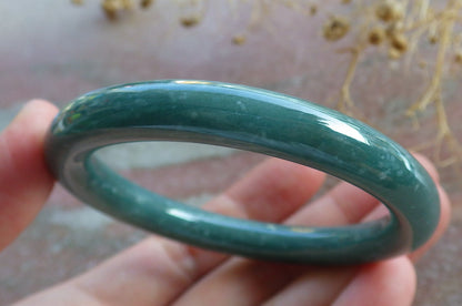 Certified Green Burma 100% Natural A JADE Jadeite Circle Bangle Bracelet 51 mm 手镯 637145  TN