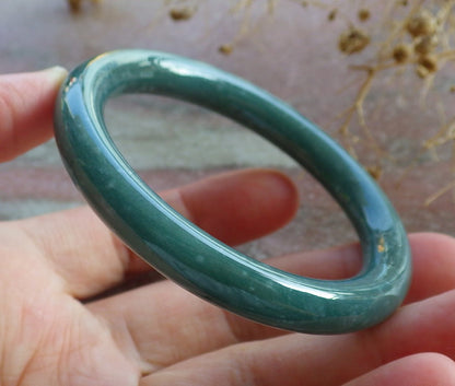 Certified Green Burma 100% Natural A JADE Jadeite Circle Bangle Bracelet 51 mm 手镯 637145  TN