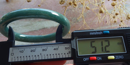 Certified Green Burma 100% Natural A JADE Jadeite Circle Bangle Bracelet 51 mm 手镯 637145  TN