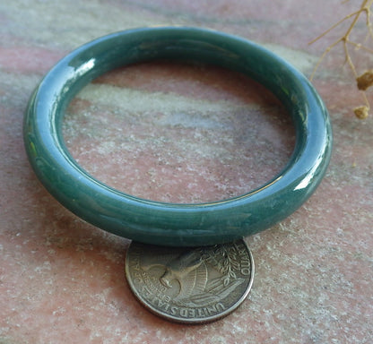 Certified Green Burma 100% Natural A JADE Jadeite Circle Bangle Bracelet 51 mm 手镯 637145  TN
