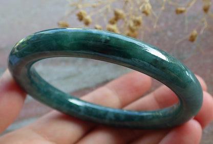 Certified Icy Green Burma 100% Natural A JADE Jadeite Circle Bangle Bracelet 54 mm 手镯 637183  TN