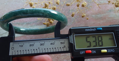 Certified Icy Green Burma 100% Natural A JADE Jadeite Circle Bangle Bracelet 54 mm 手镯 637183  TN