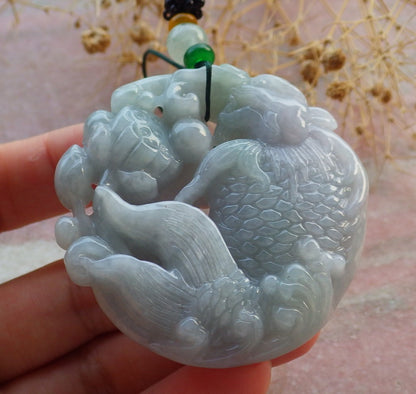 Atestita Verda Pala Lavenda Birmo 100% Natura A Jadejadeito Pengante Drako-Fiŝo Lotusa Flora Koliero 龙鱼 637264 TN